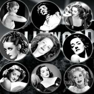 Bette Davis Button Pin Set Hollywood Actress Movie Star Jewelry